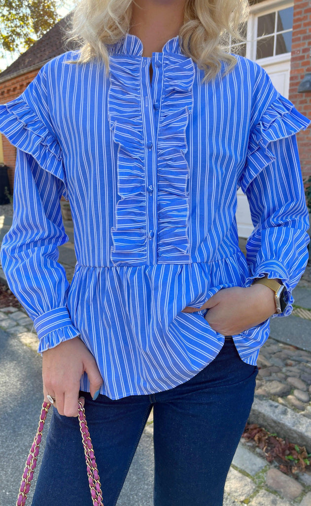 INA Copenhagen Skjorte - Frida - Dark blue Striped