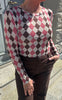 Say INA Copenhagen Bluse - Sophia Mesh - Brown / Pink Harlekin