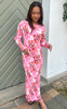 Say INA Copenhagen - Pernille Plisse Dress - Pink Flower Heaven