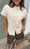 Say INA Copenhagen Top - Louise - Beige Striped