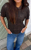 Say INA Copenhagen Top - Louise Lace - Dark Brown
