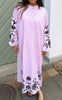 Say INA Copenhagen Kjole - Tilde Long - Pink Striped W. Embroidery