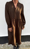 Say INA Copenhagen Kjole - Catja - Dark Brown Pinstripe