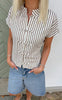 Say INA Copenhagen Top - Louise - White / Brown Striped