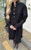 Say INA Copenhagen Kjole - Pia - Black Shimmer W. Gold Buttons