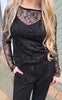 Say INA Copenhagen Bluse - Lily Lace - Black Flower W. Sequin