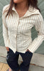 Say INA Copenhagen - Cali Fitted Shirt - Beige Striped