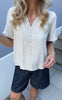 Say INA Copenhagen Top - Catja - Off White W. Stripes