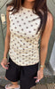 Say INA Copenhagen Top - Sophia Mesh - Beige W. Brown Dots