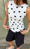 Say INA Copenhagen Top - Sophia Mesh - Off White W. Black Hearts