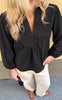 Say INA Copenhagen Bluse - Winnie New - Black W. Embroidery Hearts