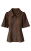 Say NA Copenhagen Bluse - Nora - Dark Brown Corduroy