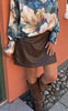 Say INA Copenhagen Nederdel - Simma Short - Dark Brown PU Leather