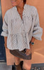 Say INA Copenhagen SKjorte - Channie - Brown / White Striped
