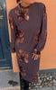 Say INA Copenhagen Kjole - Emma Plisse - Brown w. Brown Flowers