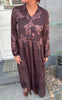 Say INA Copenhagen Kjole - Luna Long - Brown Flowers
