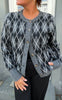 Say INA Copenhagen Cardigan - Edeline - Dark Grey / Black Harlekin