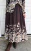 Say INA Copenhagen Nederdel - Carly - Brown w. Flower Print