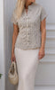 Say INA Copenhagen Top - Louise - White / Brown Striped