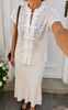 Say INA Copenhagen Top - Louise Lace - White