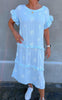 Ina Copenhagen Kjole - Dalila - Light Blue / White Embroidery