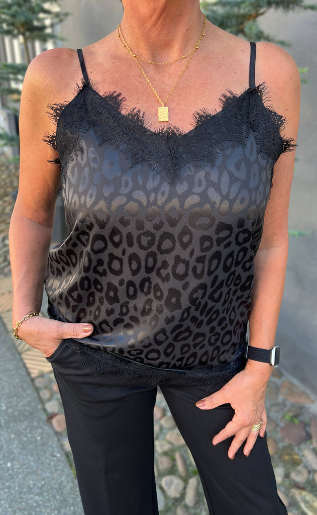 INA Copenhagen Top - Kiki - Black Leopard