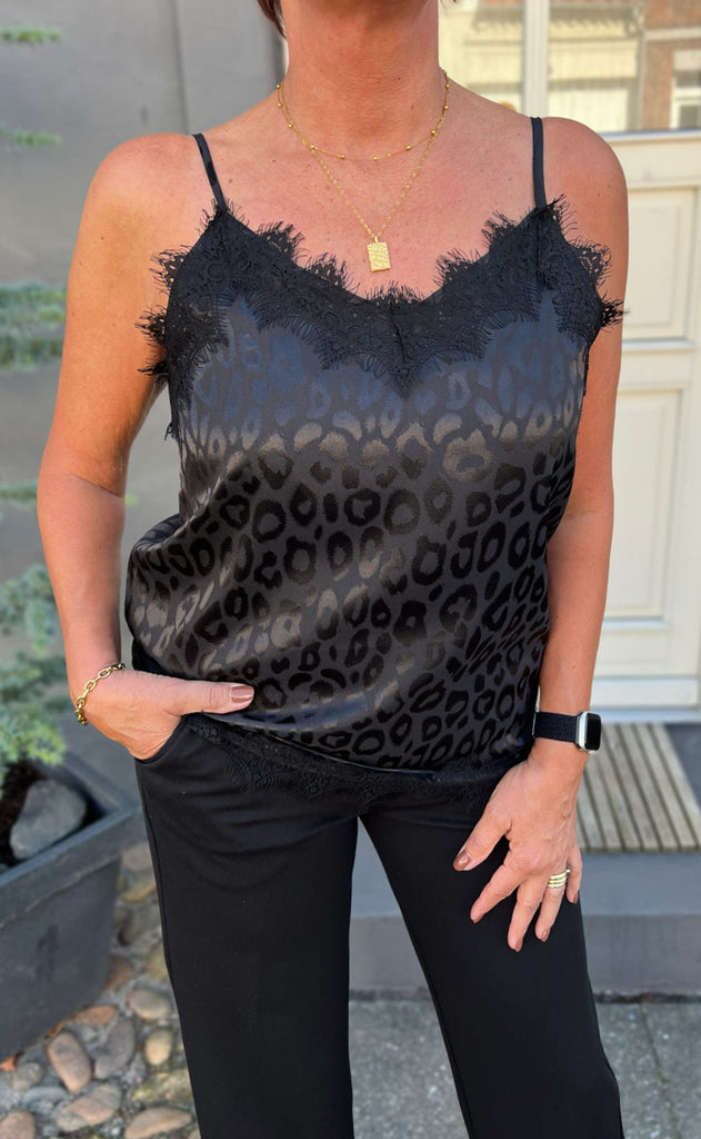 INA Copenhagen Top - Kiki - Black Leopard