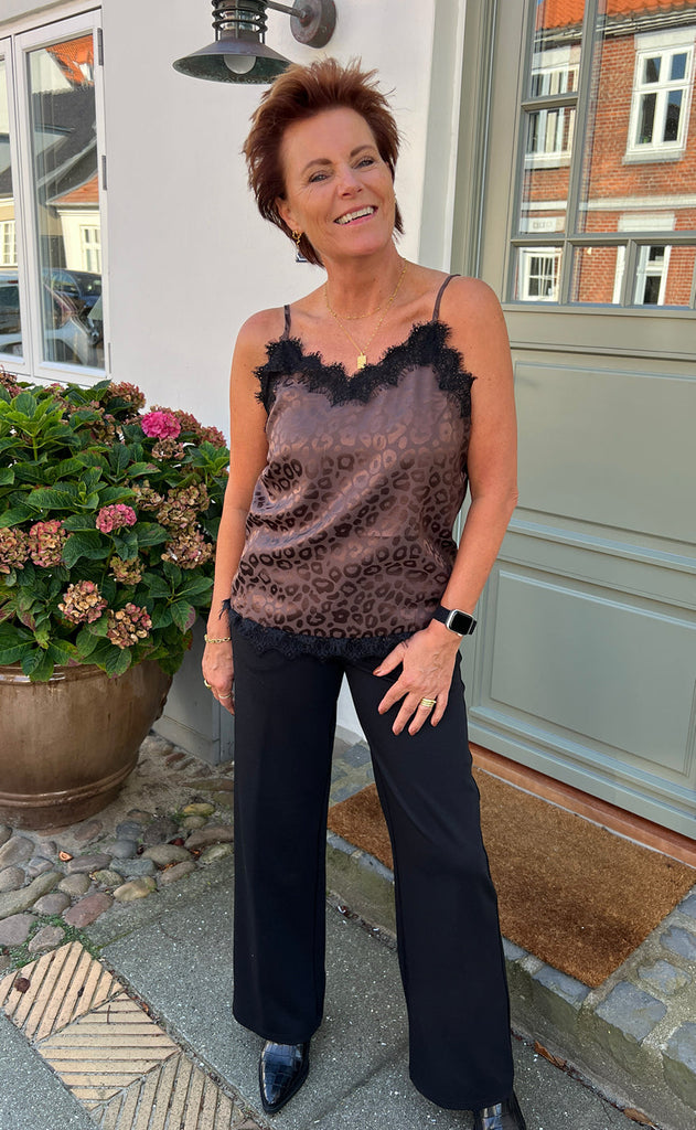 INA Copenhagen Top - Kiki - Chocolate Leopard