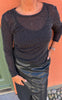 Say INA Copenhagen Bluse - Sophia Mesh - Black W. Glitter Stones