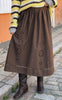 Say INA Copenhagen Nederdel - Johanna Embroidery - Dark Brown