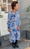 Say INA Copenhagen Kjole - Kae - Striped W. Blue Flowers