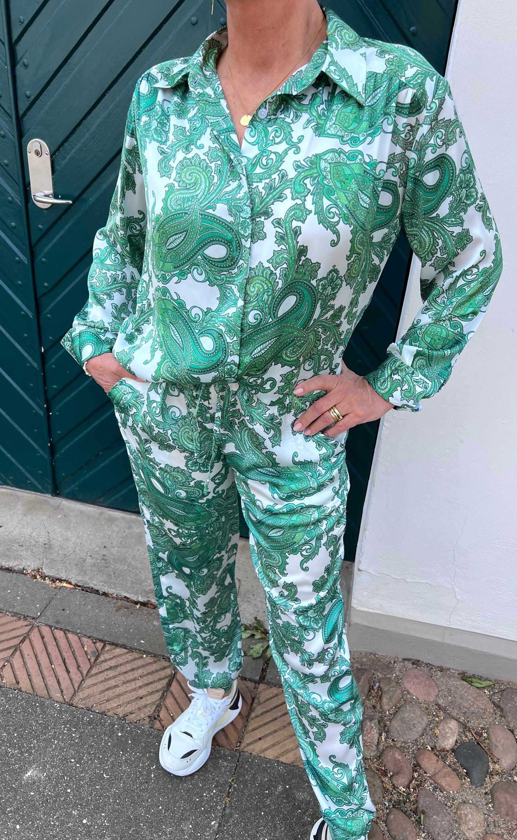 Karmamia Copenhagen Skjorte - Augusta - Paisley Green