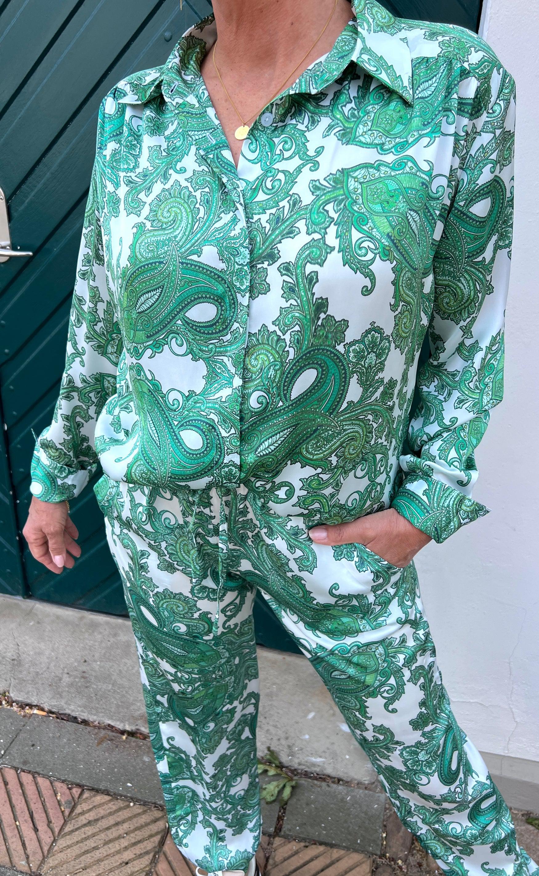 Karmamia Copenhagen Skjorte - Augusta - Paisley Green