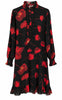 Say INA Copenhagen Kjole - Pia - Black W. Red Flowers