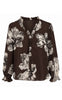 Say INA Copenhagen Bluse - Catja - Dark Brown W. Big Flowers