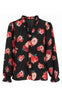 Say INA Copenhagen Bluse - Catja - Black W. Red/Pink Flowers