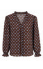 Say INA Copenhagen Bluse - Catja - Dark Brown W. Blue Dots