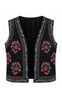 Say INA Copenhagen Vest - Abella - Black w. Colourful Flower Embroidey