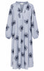 Say INA Copenhagen Kjole - Winnie New LS - Blue Striped W. Navy Flowers