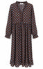 Say INA Copenhagen Kjole - Catja - Dark Brown W. Blue Dots