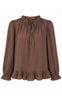 Say INA Copenhagen Bluse - Freja - Shiny Dark Brown