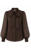 Say INA Copenhagen Skjorte - Nanna - Dark Brown w. Black Dots