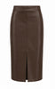 Say INA Copenhagen Nederdel - Simma Long - Dark Brown PU Leather