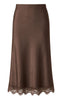 Say INA Copenhagen Nederdel - Jasmille Satin - Dark Brown W. Lace