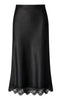 Say INA Copenhagen Nederdel - Jasmille Satin - Black W. Lace
