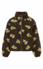 Say INA Copenhagen Fleece Jakke - Fia - Brown W. Yellow Flowers