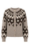 Say INA Copenhagen Cardigan - Edeline - Taupe W. Nordic Pattern