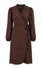Say INA Copenhagen Kjole - Catja Wrap - Dark Brown Flower