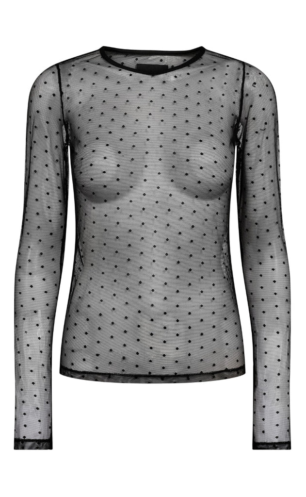 Liberte Bluse - Isa Ls Lace - Black Dot