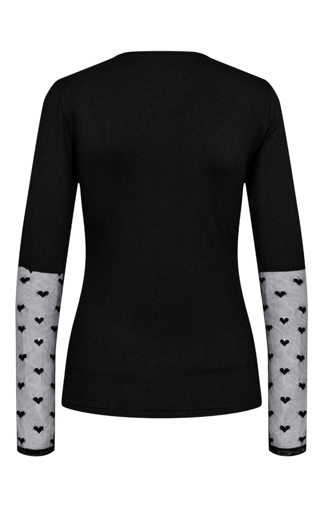 Liberte Bluse - Isa Ls Lace Sleeve - Black Heart